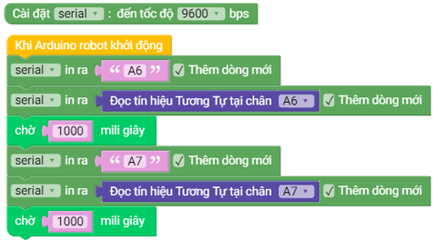 Sử dụng cảm biến hồng ngoại, em hãy lập trình để robot di chuyển (ảnh 1)