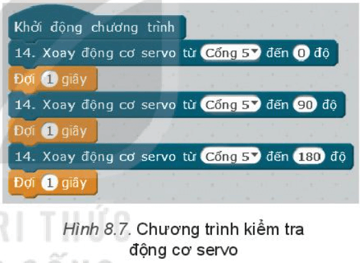 Nạp chương trình kiểm tra servo