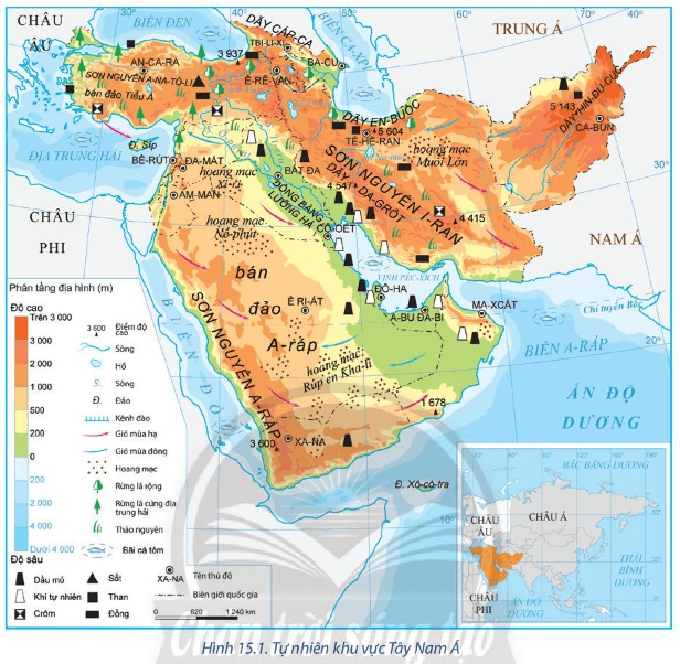 Dựa vào hình 15.1 và thông tin trong bài hãy cho biết Những đặc điểm nổi bật về trí địa lý