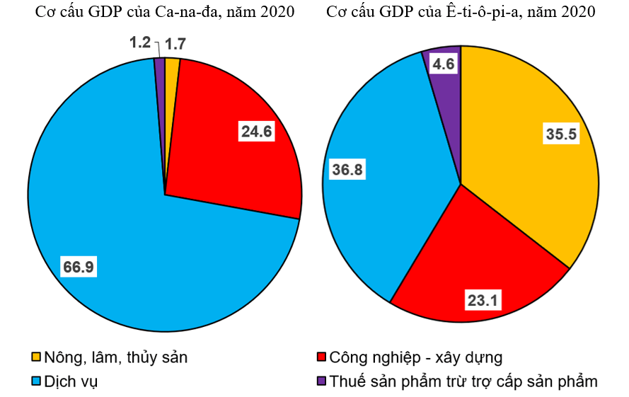 Dựa vào bảng 1.1 hãy vẽ biểu đồ thể hiện cơ cấu GDP