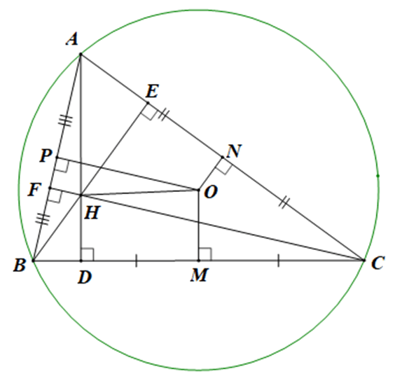 Cho tam giác ABC không cân. Gọi D, E, F theo thứ tự là chân các đường cao kẻ từ A, B, C