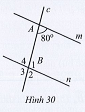 Tìm số đo mỗi góc B1, B2, B3, B4 trong Hình 30, biết m // n