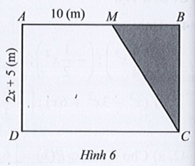 Một mảnh đất có dạng hình thang vuông với đáy bé là 10 m, chiều cao là 2x + 5 (m)