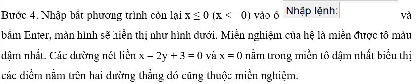 Biểu diễn hình học tập nghiệm của hệ bất phương trình bậc nhất hai ẩn sau